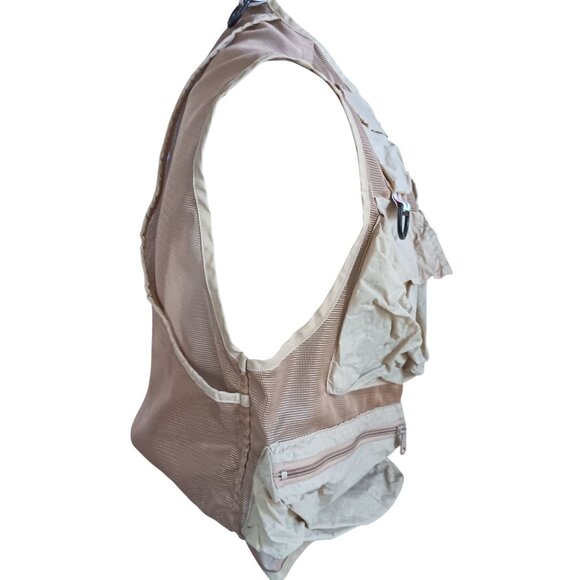 Men's Small Vintage Columbia Fly Fishing Vest Beige Mesh Nylon USA - Picture 3 of 6